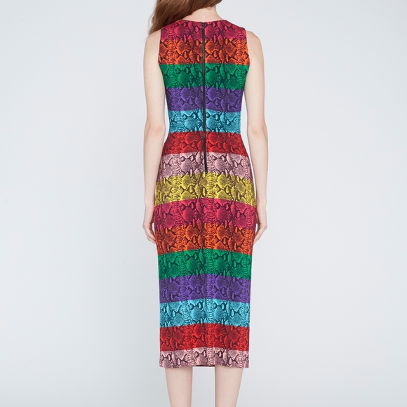 NWT $295 Alice + Olivia Delora Snake Midi Dress! - Picture 2 of 7